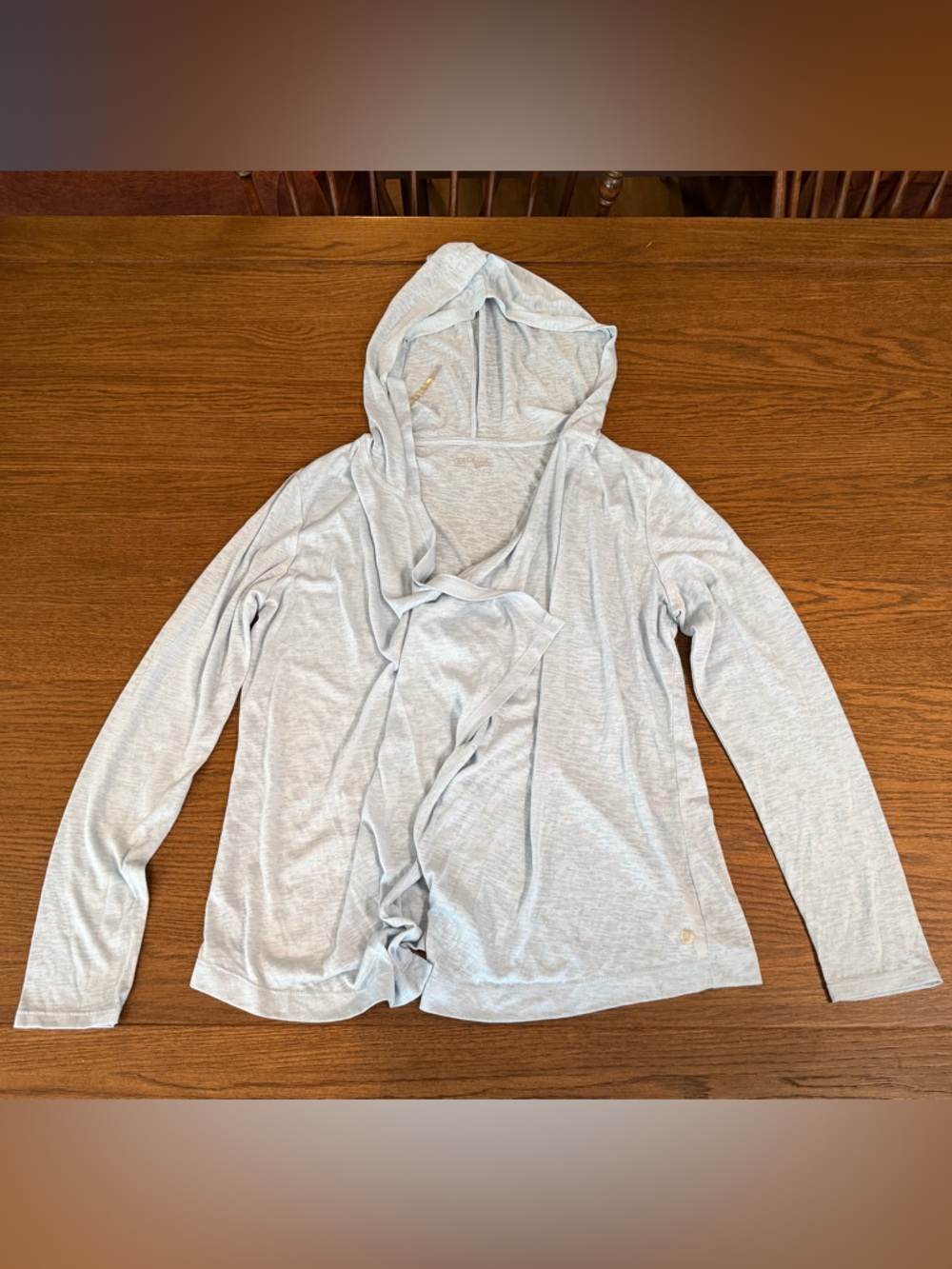Wildfox Sweat Light Blue Hooded Activewear Open Front Cardigan